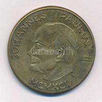 DN II. János Pál / Máriapócs kétoldalas bronz emlékérem (45mm) T:1