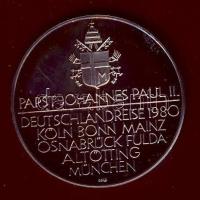 NSZK 1980. "II. János Pál pápa látogatása Németországban" Ag 14,8g T:PP