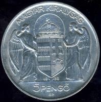 1939. 5P Ag "Horthy balra" T:2 ph