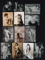cca 1900 és 1960 között készült szolidan erotikus felvételek, kisméretű nézőképeken, 6,8x5 cm és 3,8x4,5 cm között