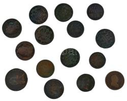 Ausztria ~1760-1860. 13db-os vegyes krajcár tétel T:2-3 Austria ~1760-1860. 13pcs of mixed kreuzer coins C:XF-F