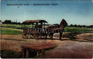 Hajdúszoboszló, szekér. Vasúti levelezőlapárusítás 1916