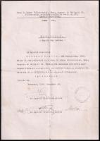 1945.XII.10. Bp., Ganz és Társa Villamossági Rt. alkalmazottja részére kiállított igazolás (nem volt fasiszta, hungarista, stb.), aláírásokkal, bélyegzővel