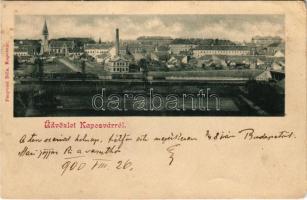 1900 Kaposvár, Városi villanytelep, vasúti átjáró híd, vonat. Fenyvesi Béla (EM)
