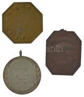 ~1910-1930. "Műegyetemi Athletikai és Football Club versenydíja" kétoldalas bronz érem (34...