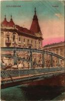 1933 Kolozsvár, Cluj; Vashíd, életbiztosító intézet, liszt raktár üzlet / bridge, insurance company, shop (Rb)