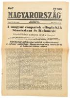 1941 Esti Magyarország XLVIII. évf. 152. sz., 1941. júl. 5., a címlapon: "A magyar csapatok elfoglalták Staniszlaut és Kolomeát", szakadással, 10 p.