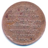 Ausztria DN kétoldalas bronz emlékérem Bécs 1683-as török ostromáról. "WIEN BELAGERTE DER TURK 1683 DEN 14/4 IUL. WARD ENTSEZT D 12/2 SEP. MIT VERLUST ALL SEINER STUCK." (7,58g/27,5mm) T:2,2- anyagfölösleg Austria ND two-sided bronze commemorative medallion about the Turkish siege of Vienna in 1683. "WIEN BELAGERTE DER TURK 1683 DEN 14/4 IUL. WARD ENTSEZT D 12/2 SEP. MIT VERLUST ALL SEINER STUCK." (7,58g/27,5mm) C:XF,VF excess material