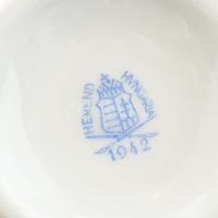 Herendi zöld Apponyi mintás teáscsésze aljjal. Kézzel festett, jelzett, kopott