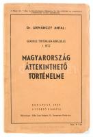 1939 Urmánczy Antal: Magyarország áttekinthető történelme. Grafikus Történelem-Ábrázolás I. rész. Bp., Szerzői, (Klösz-ny.), eredeti kissé szakadt borítékkal, 69x85 cm