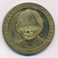 Németország 2005. Angela Merkel kétoldalas bronz emlékérem (40mm) T:1- patina Germany 2005. Angela Merkel two-sided bronze commemorative medallion (40mm) C:AU patina
