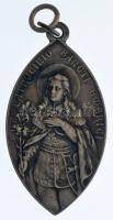 ~1930. Regnum Marianum / Sub Patrocinio Sanctum Emerici ovális fém vallási medál (44x25mm) T:1- patina