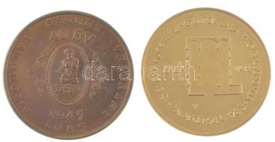 Bognár György (1944-) 1985. "40 éves a BÁV" kétoldalas Br emlékérem (42,5mm) + Szabolcs Pé...