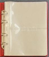 "Münz Briefe aus aller Welt" piros, plüssborítású, négygyűrűs album, 17db kettes osztású b...