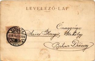 1900 Budapest, M. kir opera, bazilika, Iparművészeti múzeum, Szervita templom. Szecessziós lóhere mo...