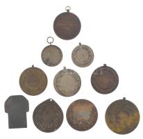 10 darabos sport emlékérem és díjérem tétel, közte 1926. "Pénzjegynyomda Sportegyesülete 1926&q...