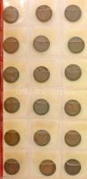 36db magyar és osztrák 2f, 2h bronz érme műbőr berakóba rendezve T:2,2-
36pcs of Hungarian and Aust...