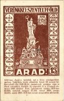1930 Arad, Vérünkkel szentelt föld! irredenta propaganda a Vértanú szoborral / Hungarian irredenta propaganda, 13 Martyrs monument in Arad s: Tary