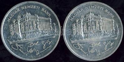 1992. 200Ft (2x) "Magyar Nemzeti Bank" Ag T:2/2+