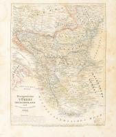 1846 Törökország és Görögország színezett rézmetszetű térkép foltos / Map of Turkey and Greece engraving with stains 18,5x24 cm