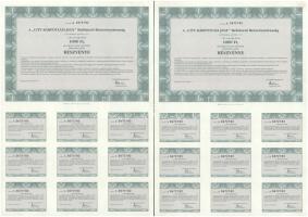 Budapest 1996. "A City Kárpótlási Jegy Befektető Részvénytársaság" 1000Ft értékű részvénye...