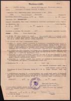 1969 Bp., Magyar Néphadsereg munkaszerződés vezetékes műszerész számára, alezredesi aláírással, bélyegzővel
