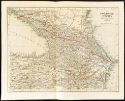 cca 1840 Der Kaukasische Isthmus A Kaukázus J. Grassl rézmetszetű térképe / Map of the Caucasus engraving 29x23 cm