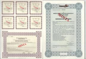 1992-1994. 5 darabos magyar részvény tétel: &quot;Horizont Befektetési Alap&quot;, &quot;Investel&quot;, &quot;Pannónia Sörgyár&quot;, Magyar Hitel Bank&quot;, &quot;West LB&quot;, közte vízjeles papír, szárazpecsét, perforáció, szelvények T:I-,II