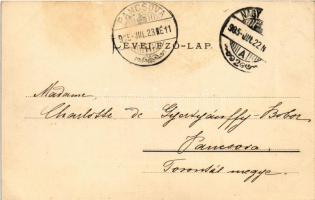 1905 Nagyszeben, Hermannstadt, Sibiu; Erdei vendéglő / Wirtshaus im Jungen Walde / Restaurant in Pad...