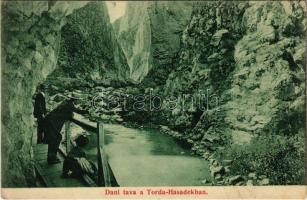 1908 Tordai-hasadék, Cheile Turzii, Torda, Turda; Dani tava (Danila-tó) a Torda-hasadékban. Borza Zsigmond kiadása / lake in the gorge, mountain pass