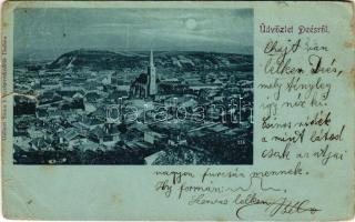 1900 Dés, Dej; látkép / general view + BESZTERCZE - DEÉS 114. SZ. A vasúti mozgóposta bélyegző (b)