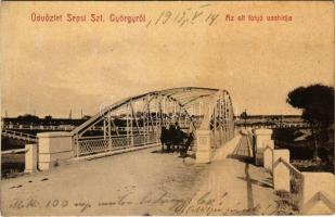 1915 Sepsiszentgyörgy, Sfantu Gheorghe; Az Olt folyó vashídja. No. 161. (W.L. ?) / iron bridge (EK)