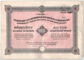 Budapest 1923-1941. "Magyar Czukoripar-Részvénytársaság" részvénye 100K-ról + 600K-ról + 2...