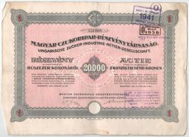Budapest 1923-1941. "Magyar Czukoripar-Részvénytársaság" részvénye 100K-ról + 600K-ról + 2...