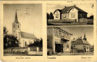 1941 Taracköz, Teresva; Görögkatolikus templom, Parókia, Hangya szövetkezet üzlete / Greek Catholic church, parish, cooperative shop (EK)