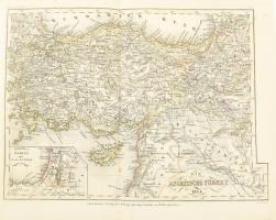1854 Az ázsiai Törökország színezett acélmetszetű térképe / Map of Turkey steel plate engraving 30x24 cm