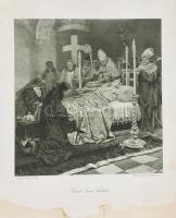 cca 1910 Zichy Mihály festménye után, 2 db nyomat: Szent Imre születése és Szent Imre halála, Pallas...