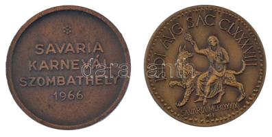 1966. "Savaria Karnevál Szombathely / Claudius Caesar AVG PM TRIM PPP" kétoldalas, bronzír...