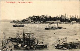 1914 Constantinople, Istanbul; La Pointe du Sérail / ships