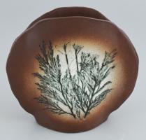 Szemereki Teréz: Organikus váza, kerámia, jelzett, hibátlan, m: 16 cm