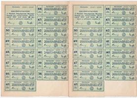 Mándok 1927. "Mándoki Takarékpénztár Részvénytársaság" tíz részvénye egyenként 20P-ről, ös...