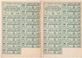 Mándok 1927. "Mándoki Takarékpénztár Részvénytársaság" tíz részvénye egyenként 20P-ről, ös...