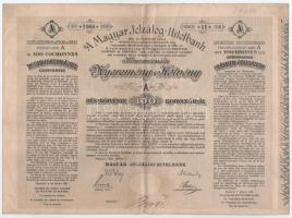 Budapest 1906. "A Magyar Jelzálog-Hitelbank Nyeremény-Kötvénye" "A" részkötvény 100K-ról, szárazpecséttel (5x) T:II ,III folt, firka, szakadás