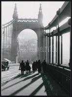 cca 1935 Budapest, Erzsébet híd, mai nagyítás, 24x17,7 cm