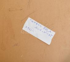 Pataky Béla (1932-2023): Alkonyat (Budapest, Lánchíd, háttérben a Parlament). Linómetszet, papír. Je...