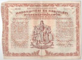 Budapest 1917. "Hadsegítési és Népjóléti nyereménykölcsön" nyereménykötvény 40K-ról, szára...