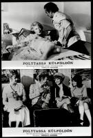 cca 1972 ,,Folytassa külföldön" című angol filmbohózat jelenetei és szereplői, 13 db vintage pr...