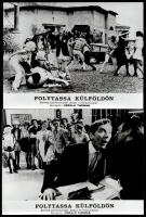 cca 1972 ,,Folytassa külföldön" című angol filmbohózat jelenetei és szereplői, 13 db vintage pr...