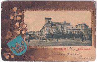 1901 Brassó, Kronstadt, Brasov; Villa Kertsch. Szecessziós montázs címerrel / Art Nouveau coat of arms, litho (EK)