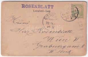 1901 Brassó, Kronstadt, Brasov; Villa Kertsch. Szecessziós montázs címerrel / Art Nouveau coat of ar...